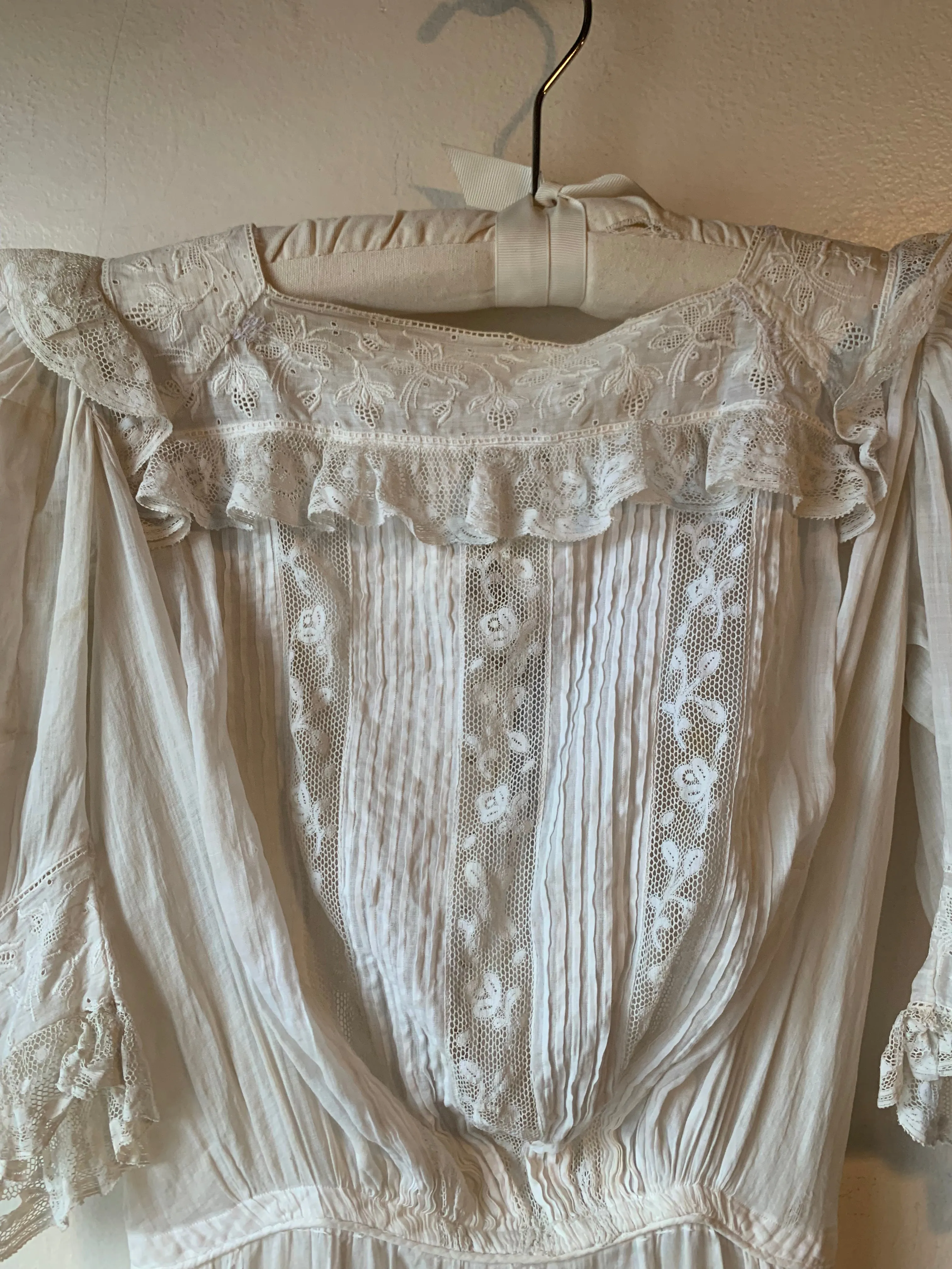 White Lace Edwardian Lawn Dress (XS)