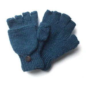 wool fingerless gloves with mitten flap